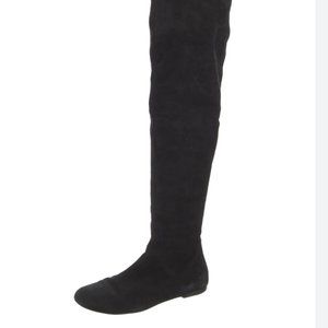 Marc Jacobs Black Suede Over the Knee flat boots Size 7